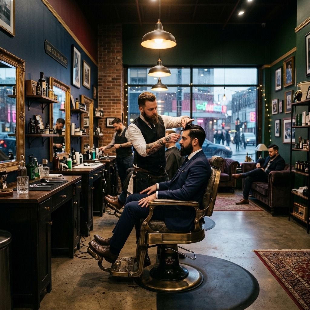 Barbeiro a trabalhar